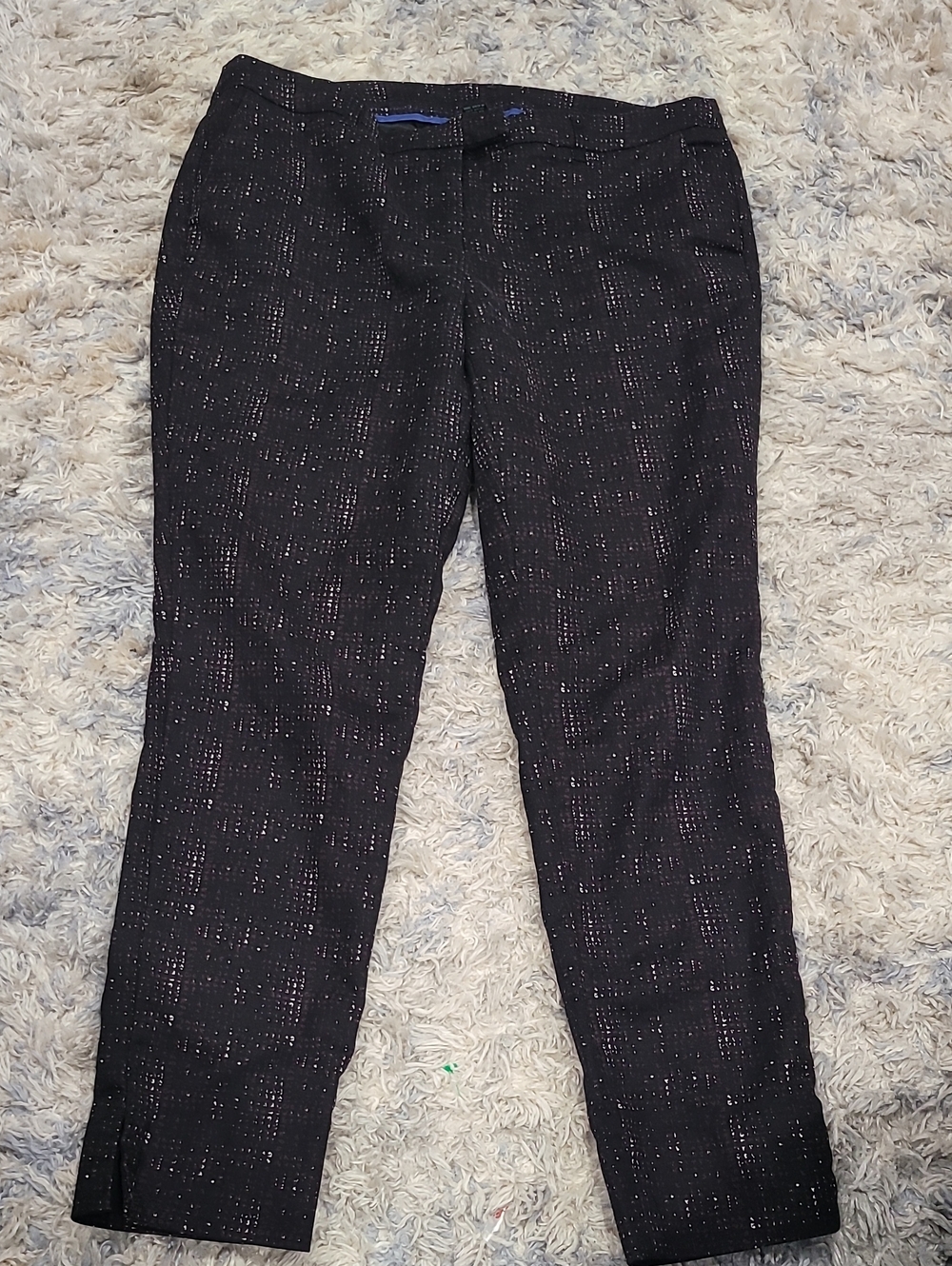 Cynthia Rowley Black Textured Sparkle Dress Pants